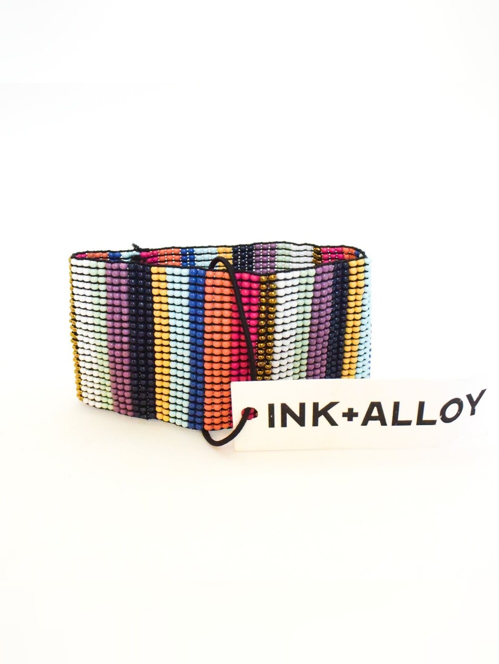*Ink & Alloy* Multicolor Beaded Stretch Wide Boho Bracelet - NEW!